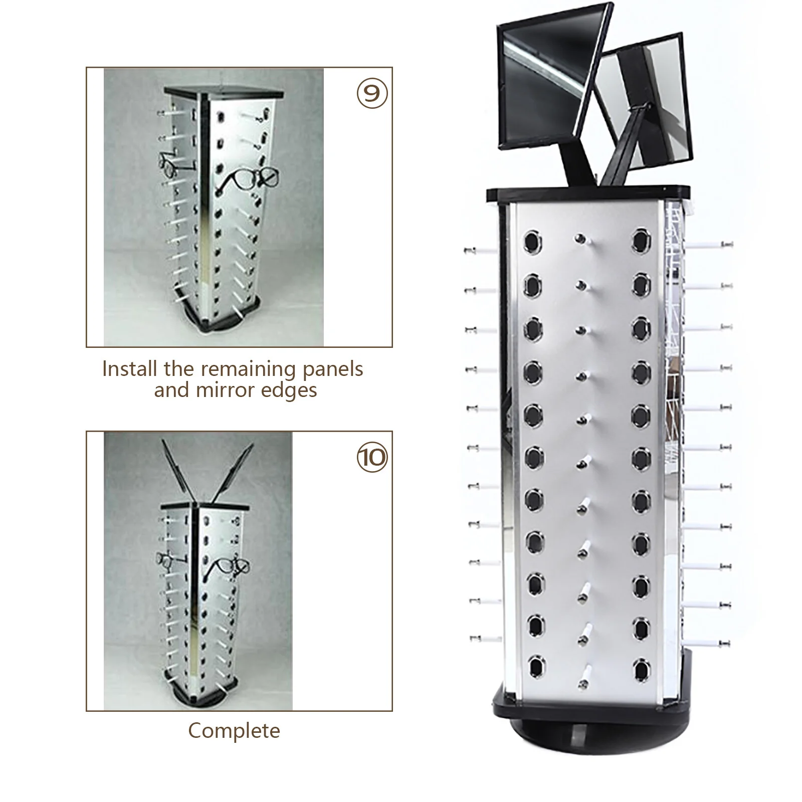 44Pcs Eyeglasses Holder Sunglasses Stand Sunglasses Display Rack 360° Rotating 4
