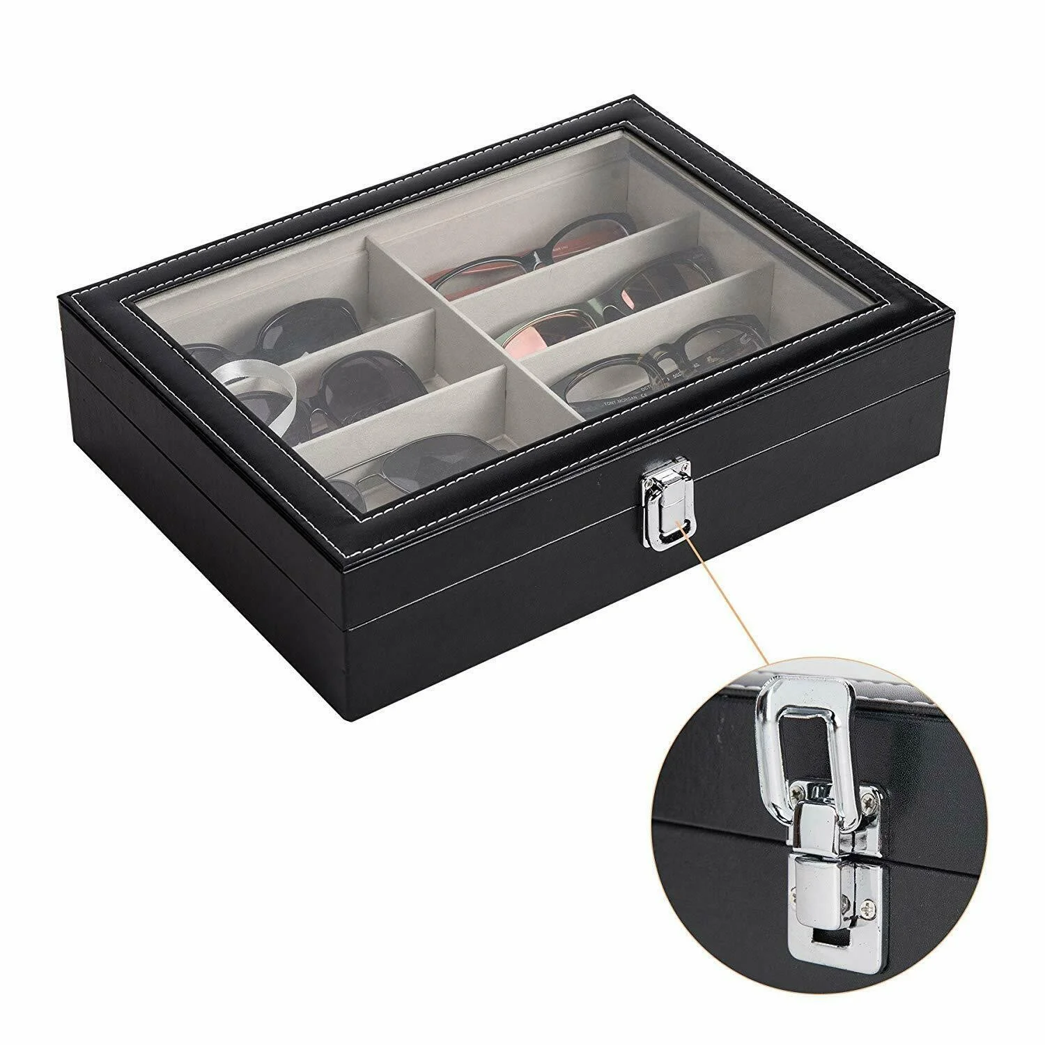 8 Grid Eye Glasses Case Eyewear Sunglasses Display Storage Box Holder Organizer
